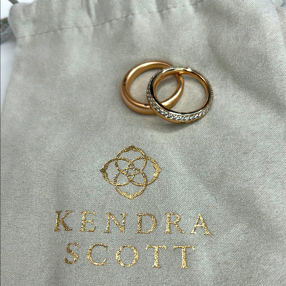 Kendra Scott Rose Gold Stacking Ring Set size 7